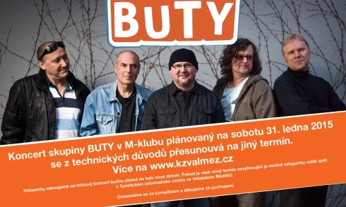 UPOZORNĚNÍ: Koncert BUTY se přesouvá na jiný termín
